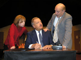 Monta Ponsetto, Gary Koos, and Jeff Adamson in Murder at the Howard Johnson's